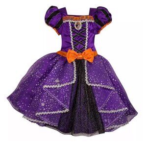 NEW! Minnie Mouse Disney Witch Halloween Dress Cosplay Costume Purple SZ 9-10 Y